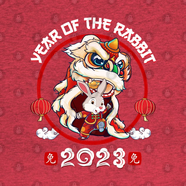 Year Of The Rabbit - Chinese New Year 2023 Lion Dance Zodiac by Gendon Design